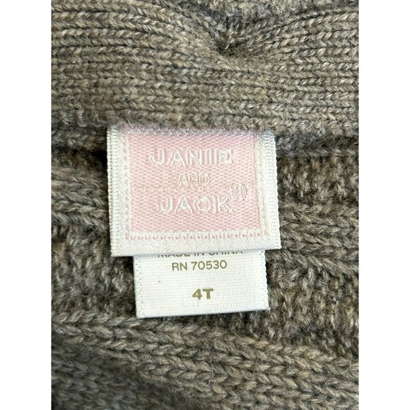 Janie & Jack Girls Gray Brown Sleeveless Knit Cashmere Blend Sweater Dress 4T - Picture 4 of 6